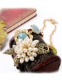 thumb Alloy Gold Plated Luxury Pearl Flower Sweater Necklace 2