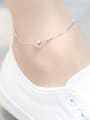 thumb Simple Hollow Bead Silver Anklet 2