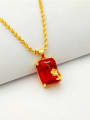 thumb Elegant Red Square Stone Shaped Necklace 0