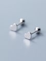 thumb Sterling silver minimalist mini peach heart Beads stud earrings 2