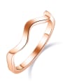 thumb Stainless Steel With Rose Gold Plated Simplistic wave Rings 0