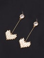 thumb Copper With Cubic Zirconia Simplistic Heart Drop Earrings 2