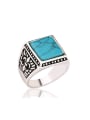thumb Retro style Square Resin Sliver Plated Ring 0