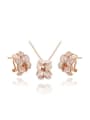 thumb Trendy Flower Shaped Austria Crystal Two Pieces Jewelry Set 0