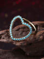 thumb Fashion Heart-shaped Turquoise Stones Ring 3