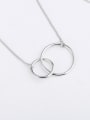 thumb Simple Double Rings Silver Necklace 2