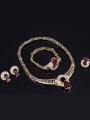 thumb 2018 Alloy Imitation-gold Plated Fashion Water Drop shaped Artificial Stones Four Pieces Jewelry Set 1