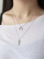 thumb Sterling Silver simple geometric Moon Necklace 1