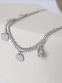 thumb 925 Sterling Silver With Platinum Plated Personality Round Tassel chain Anklets 0
