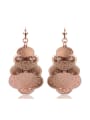 thumb Rose Gold Plated Flower-shaped Drop Earrings 0