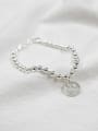 thumb Simple Little Smiling Face Beads Silver Bracelet 0