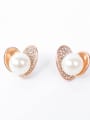 thumb Alloy Rose Gold Plated Fashion Artificial Pearl and Rhinestones Two Pieces Jewelry Set 2