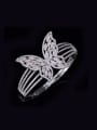 thumb Micro Pave Zircons Whit Gold Plated Bangle with Butterfly Pattern 0