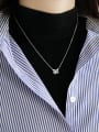thumb Fashion Cubic Zircon-studded Kittten Pendant Silver Necklace 1