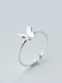 thumb S925 silver sweet smooth butterfly opening ring 0