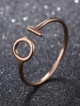thumb Stainless Steel With Rose Gold Plated Simplistic Geometric Band Rings 1
