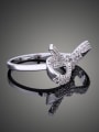 thumb Fashion Cubic White Zircon-studded Bowknot Copper Ring 1