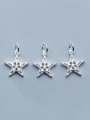 thumb 925 Sterling Silver With Cubic Zirconia Simplistic Star Charms 1