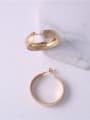 thumb Titanium With Gold Plated Simplistic Round Hoop Earrings 2