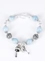 thumb Retro style Natural Blue Beads 925 Silver Bracelet 3