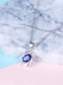 thumb Elegant Platinum Plated Geometric Shaped Glass Beads Necklace 2