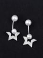 thumb Freshwater Pearl Star Zircon Stud Earrings 0