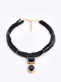 thumb Alloy Woven Rope Artificial Pearls Sweater Necklace 0