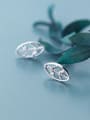 thumb 925 Sterling Silver With Silver Plated Simplistic Leaf Stud Earrings 0