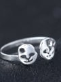 thumb Personality Double Hollow Skull Shaped Opening Ring 2