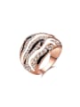 thumb Unisex Rose Gold Plated Rhinestones Enamel Ring 0