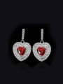 thumb Zircon Heart-shape Drop Cluster earring 0