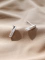 thumb 925 Sterling Silver With Silver Plated Simplistic Geometric Stud Earrings 1