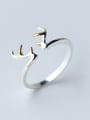 thumb All-match Open Design Deer Shaped S925 Silver Ring 1
