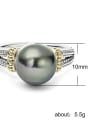 thumb Copper With White Gold Plated Classic Round Imitation Pearl Solitaire Rings 2