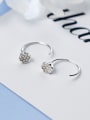 thumb Personality Lotus Shaped S925 Silver Drop Earrings 0