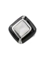 thumb Personalized White Opal stone Black Enamel Alloy Ring 0