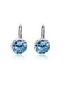 thumb Blue Round Shaped Austrian Crystals Clip On Earrings 0