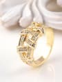 thumb 18K Gold Plated Geometric Shaped Crystal Ring 1