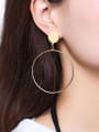 thumb Fashionable Gold Plated Round Shaped Big Drop Earrings 1