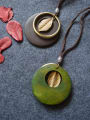 thumb Women Wooden Round Shaped Necklace 1