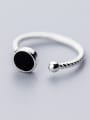 thumb 925 Sterling Silver With Delicate black enamel Rings 2