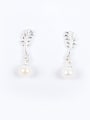 thumb Fashion Leaf Shaped Freshwater Pearl Earrings 0