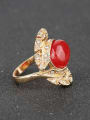 thumb Retro Noble style Red Resin stone White Crystals Gold Plated Ring 3