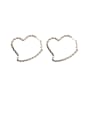 thumb Alloy With Gold Plated Simplistic  Hollow Heart Hoop Earrings 0