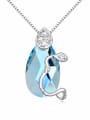 thumb Fashion Water Drop austrian Crystal Little Snake Alloy Necklace 2
