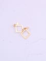 thumb Titanium With Gold Plated Simplistic Hollow Square Drop Earrings 2