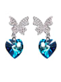thumb S925 Silver Heart-shaped Cluster earring 0