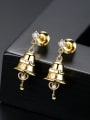 thumb Copper inlaid 3A zircon bell shaped Christmas Earrings 0