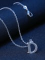 thumb Simple Letter D Silver Plated Necklace 2