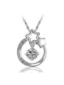 thumb Fashion Hollow Round Stars White Zirconias Copper Pendant 0